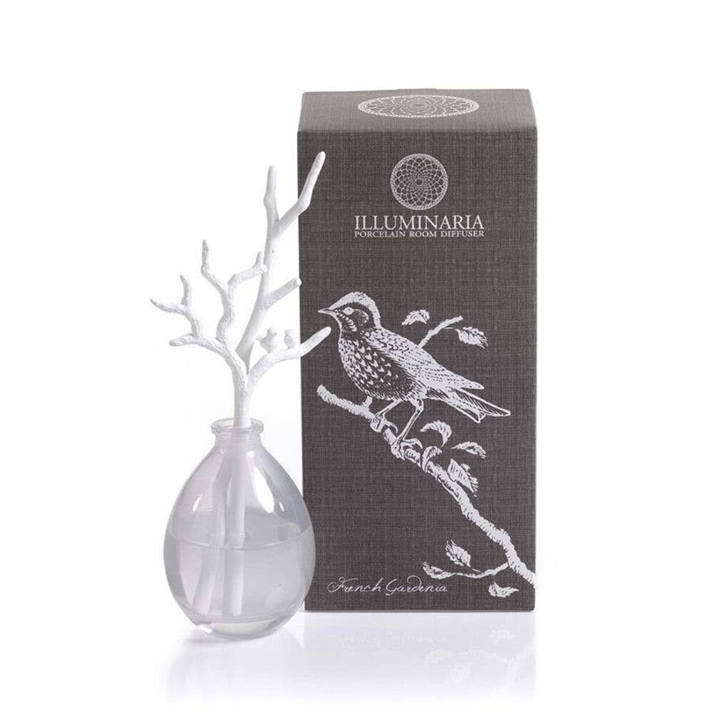 ILLUMINARIA Porcelain Room Diffuser French Gardenia White Bird Branch Full Size - Picture 7 of 7